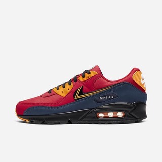 Pantofi Casual Nike Air Max 90 Premium Barbati Rosii Aurii Bleumarin Negrii | RKEN-87290